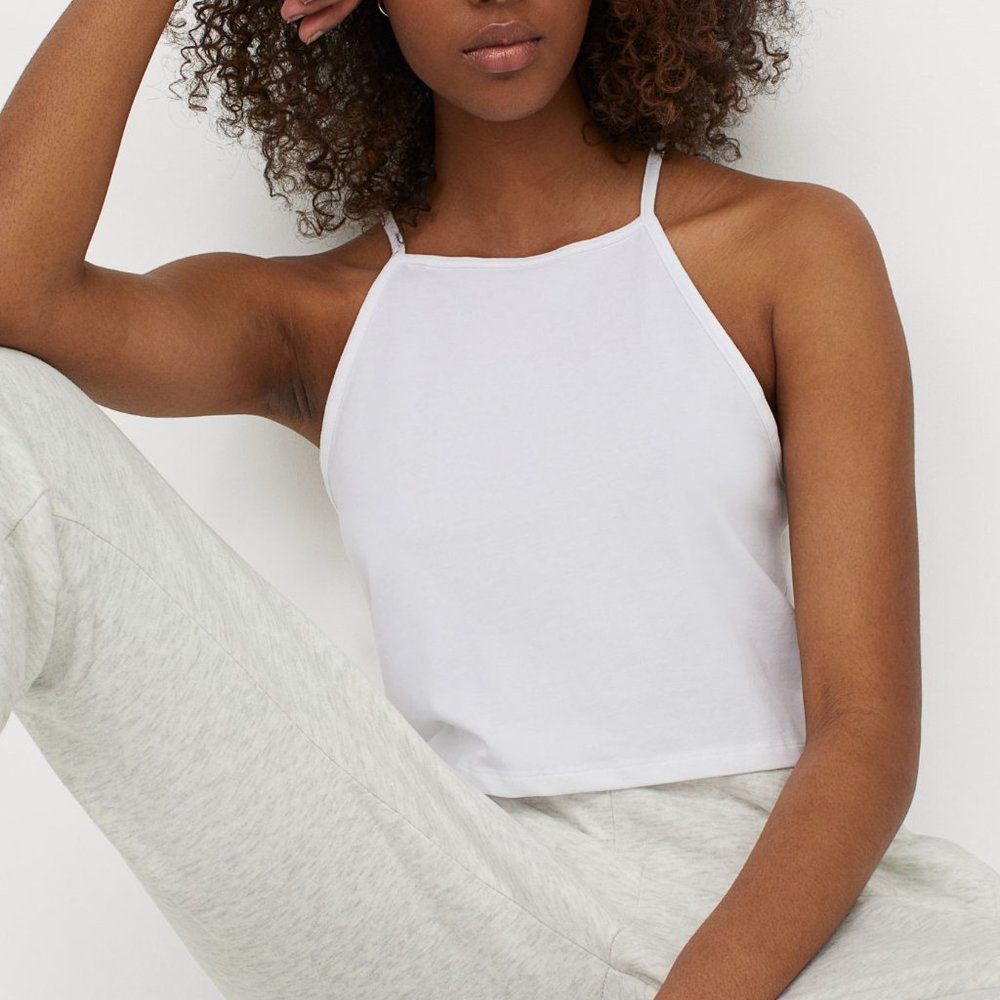 H&M Cropped Cami Halter Tank Top | S